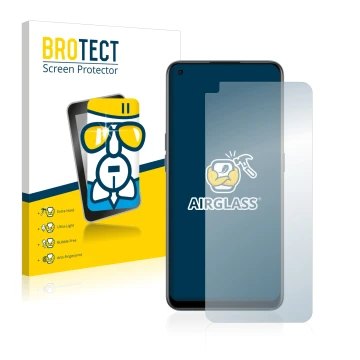 Front side of a product packaging with the brand logo BROTECT. Next to it is the device OnePlus Nord CE 2 5G shown with the co