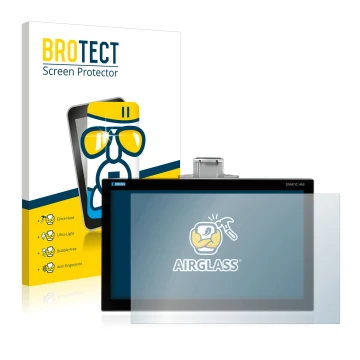 Front side of a product packaging with the brand logo BROTECT. Next to it is the device Siemens Simatic HMI TP1200 Comfort Pro