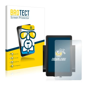 Front side of a product packaging with the brand logo BROTECT. Next to it is the device Bafang 860c shown with the correspondi