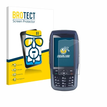 Front side of a product packaging with the brand logo BROTECT. Next to it is the device Malux SED GPH-610R shown with the corr