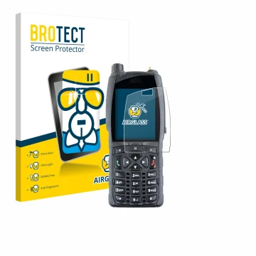 Front side of a product packaging with the brand logo BROTECT. Next to it is the device Sepura SC20 shown with the correspondi