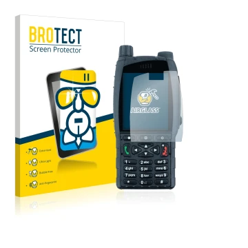 Front side of a product packaging with the brand logo BROTECT. Next to it is the device Sepura SC21 shown with the correspondi