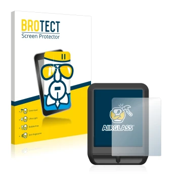 Front side of a product packaging with the brand logo BROTECT. Next to it is the device Mahle Pulsar One shown with the corres
