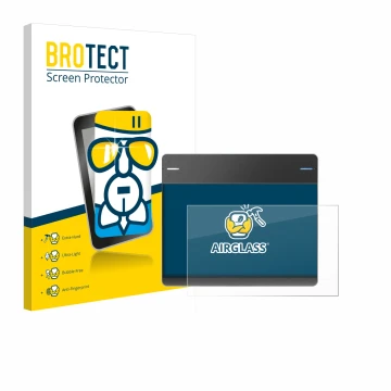 Front side of a product packaging with the brand logo BROTECT. Next to it is the device Wacom Intuos CTH-480 shown with the co