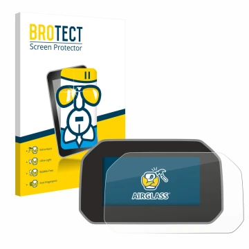 Front side of a product packaging with the brand logo BROTECT. Next to it is the device BMW R 1250 GS Adventure Connectivity T