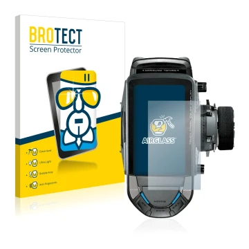 Front side of a product packaging with the brand logo BROTECT. Next to it is the device Futaba 10PX shown with the correspondi