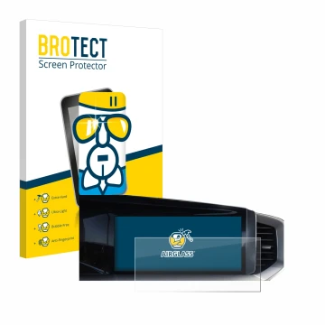 Front side of a product packaging with the brand logo BROTECT. Next to it is the device Opel Mokka B 2022 Infotainment System 