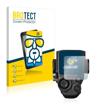 Front side of a product packaging with the brand logo BROTECT. Next to it is the device DJI RS 3 shown with the corresponding 