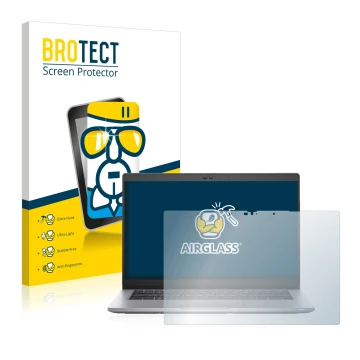 Front side of a product packaging with the brand logo BROTECT. Next to it is the device Dell Latitude 5320 2-in-1 Touch shown 