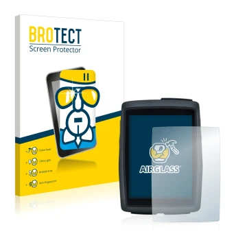 Front side of a product packaging with the brand logo BROTECT. Next to it is the device Sigma BC 14.0 WL shown with the corres