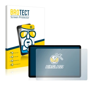 Front side of a product packaging with the brand logo BROTECT. Next to it is the device Xiaomi Redmi Pad (Landscape) shown wit