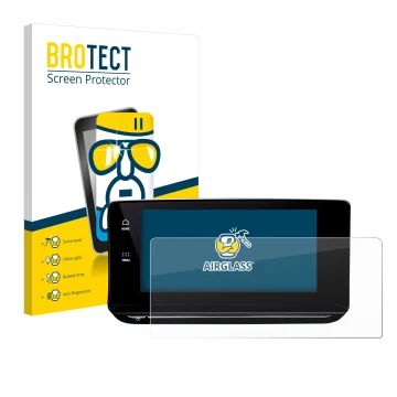 Front side of a product packaging with the brand logo BROTECT. Next to it is the device Skoda Octavia 4 2020-2022 Columbus sho