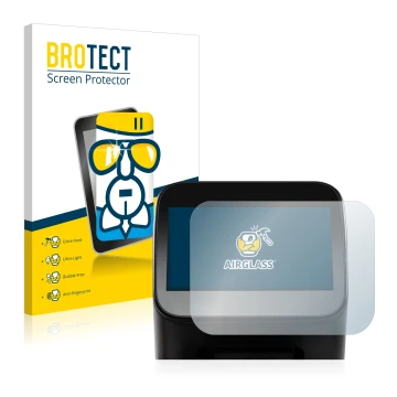 Front side of a product packaging with the brand logo BROTECT. Next to it is the device Shaper Origin Gen1 shown with the corr
