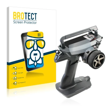 Front side of a product packaging with the brand logo BROTECT. Next to it is the device Sanwa MT 44 / MT 5 shown with the corr