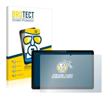 Front side of a product packaging with the brand logo BROTECT. Next to it is the device realme Pad 10.4