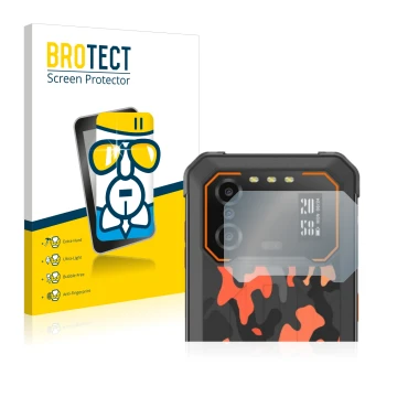 Front side of a product packaging with the brand logo BROTECT. Next to it is the device iiiF150 B1 Pro (ONLY Camera Lens) show