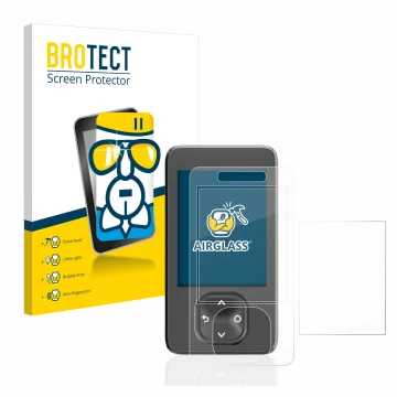Front side of a product packaging with the brand logo BROTECT. Next to it is the device Dexcom G7 CGM shown with the correspon