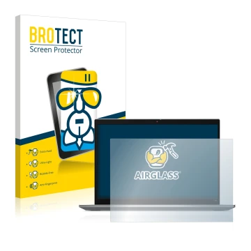 Front side of a product packaging with the brand logo BROTECT. Next to it is the device Lenovo ThinkPad T14s Gen 3 shown with 