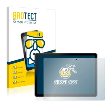 Front side of a product packaging with the brand logo BROTECT. Next to it is the device Pritom M10 10.1