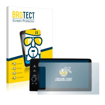 Front side of a product packaging with the brand logo BROTECT. Next to it is the device Honda HR-V 2022 Navigationssystem righ