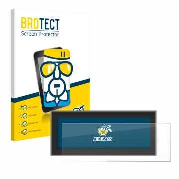 Front side of a product packaging with the brand logo BROTECT. Next to it is the device Opel Astra L 2022 Navigationssystem sh