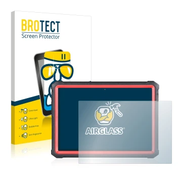 Front side of a product packaging with the brand logo BROTECT. Next to it is the device Launch X-431 PRO3S+ V2.0 shown with th