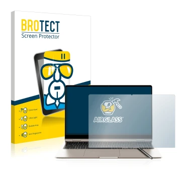 Front side of a product packaging with the brand logo BROTECT. Next to it is the device Samsung Galaxy Book3 360 15.6