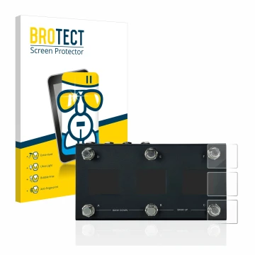 Front side of a product packaging with the brand logo BROTECT. Next to it is the device Morningstar MC6 Pro shown with the cor