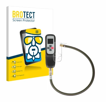 Front side of a product packaging with the brand logo BROTECT. Next to it is the device Bartec TAP 100 /200 shown with the cor