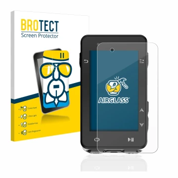 Front side of a product packaging with the brand logo BROTECT. Next to it is the device iGPSPORT iGS630 shown with the corresp