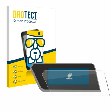 Front side of a product packaging with the brand logo BROTECT. Next to it is the device BMW 1 F40 2023 shown with the correspo