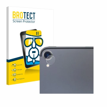 Front side of a product packaging with the brand logo BROTECT. Next to it is the device Apple iPad Pro 12.9