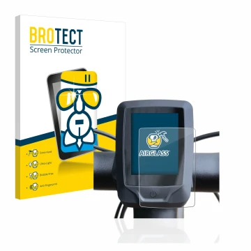 Front side of a product packaging with the brand logo BROTECT. Next to it is the device Specialized turbo vado 4.0 2022 (E-Bik