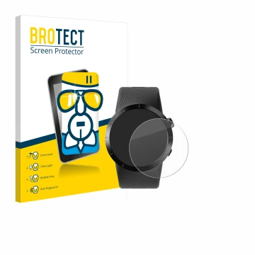 Front side of a product packaging with the brand logo BROTECT. Next to it is the device Shot Scope X5 shown with the correspon