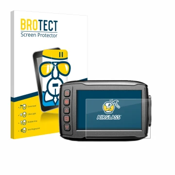 Front side of a product packaging with the brand logo BROTECT. Next to it is the device Blueskysea DV999 shown with the corres