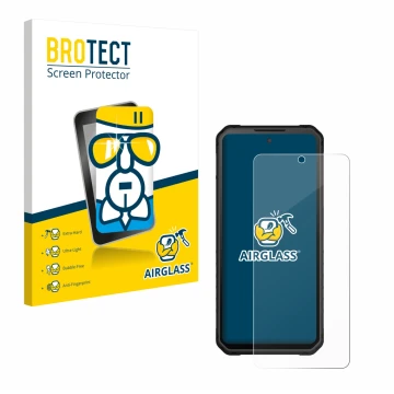 Front side of a product packaging with the brand logo BROTECT. Next to it is the device iiiF150 Raptor shown with the correspo