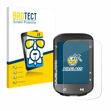 Front side of a product packaging with the brand logo BROTECT. Next to it is the device iGPSPORT BSC300 shown with the corresp