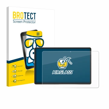 Front side of a product packaging with the brand logo BROTECT. Next to it is the device Samsung Galaxy Tab S9 Plus WiFi shown 
