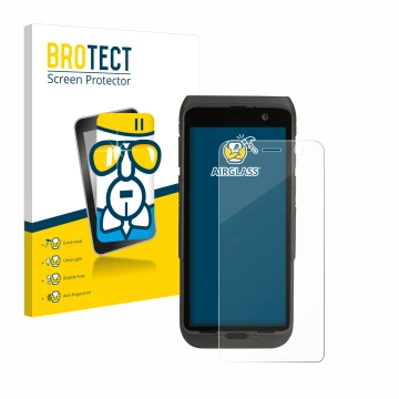 Front side of a product packaging with the brand logo BROTECT. Next to it is the device Honeywell CT47 shown with the correspo