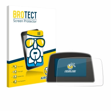 Front side of a product packaging with the brand logo BROTECT. Next to it is the device PowaKaddy C2i shown with the correspon