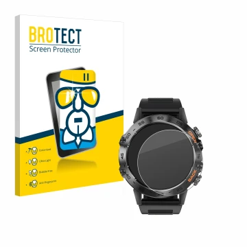 Front side of a product packaging with the brand logo BROTECT. Next to it is the device LIGE BW1846A 1.39