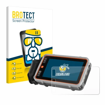 Front side of a product packaging with the brand logo BROTECT. Next to it is the device Waygate Technologies Krautkrämer USM 1