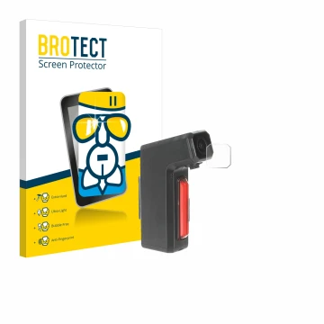 Front side of a product packaging with the brand logo BROTECT. Next to it is the device Tooo Cycling DVR80 shown with the corr