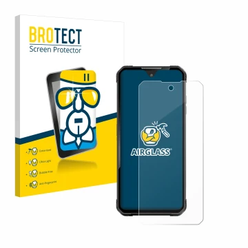 Front side of a product packaging with the brand logo BROTECT. Next to it is the device iiiF150 Air 1 Ultra Plus (2023) shown 