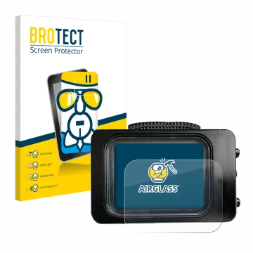 Front side of a product packaging with the brand logo BROTECT. Next to it is the device Divesoft Freedom dive computer shown w