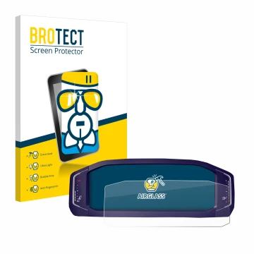 Front side of a product packaging with the brand logo BROTECT. Next to it is the device Volkswagen Passat B8 Digital Cockpit 1