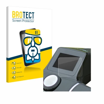 Front side of a product packaging with the brand logo BROTECT. Next to it is the device Motocaddy M7 Remote Electric Trolley s