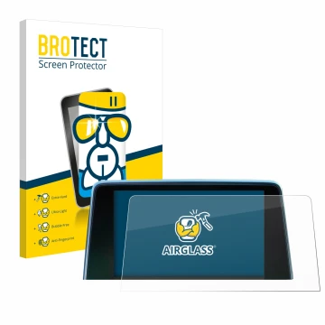 Front side of a product packaging with the brand logo BROTECT. Next to it is the device Peugeot 3008 2016 - 2020 shown with th