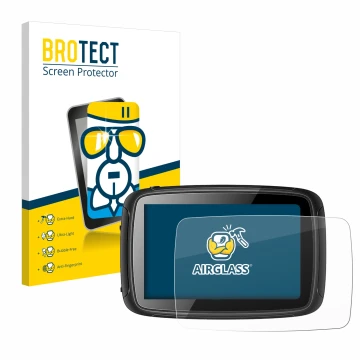 Front side of a product packaging with the brand logo BROTECT. Next to it is the device Elebest Carplay C650 5