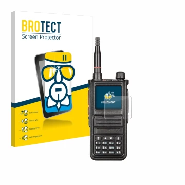 Front side of a product packaging with the brand logo BROTECT. Next to it is the device Radtel RT-470X shown with the correspo